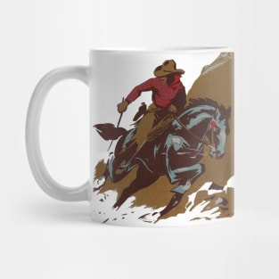 Vintage Western Cowboy Illustration Mug